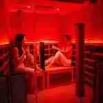 Infrared sauna with red light therapy session in Las Vegas wellness spa