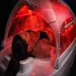 Steam oxygen therapy pod with red light treatment in Las Vegas wellness spa